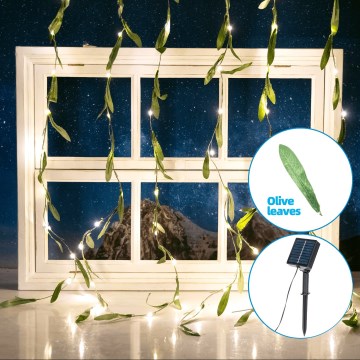 Aigostar - LED Гірлянда на сонячній батареї 70xLED/4x1м IP65 теплий білий олива
