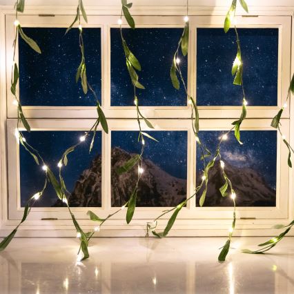 Aigostar - LED Гірлянда на сонячній батареї 70xLED/4x1м IP65 теплий білий олива
