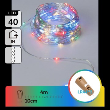 Aigostar - LED гірлянда з корком для пляшки 40xLED/3xLR44 4m мультиколірна