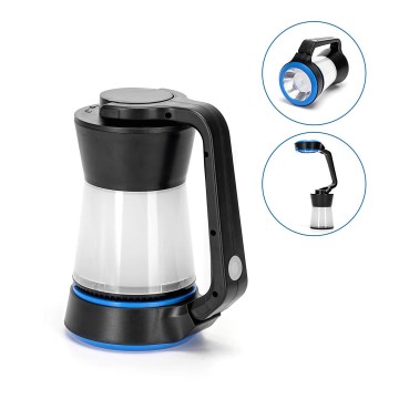 Aigostar - LED ліхтарик з регулюванням яскравості для кемпінгу 3в1 LED/3xAA чорний/синій