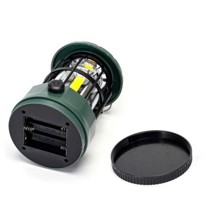 Aigostar - LED ліхтарик з регулюванням яскравості для кемпінгу LED/3xAA зелений 17,5 см