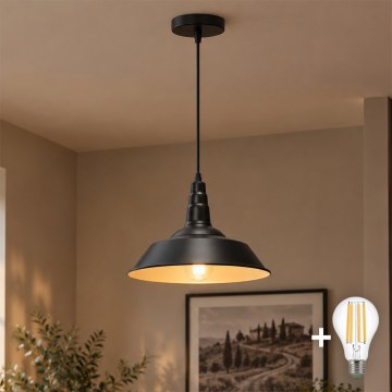 Aigostar - LED-люстра на проводе 1xE27/60W/230V, диаметр 36 см, чёрная