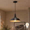 Aigostar - LED-люстра на тросі 1xE27/60W/230V pr. 36 cm чорна