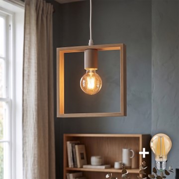 Aigostar - LED-люстра з сосни на тросі 1xE27/9W/230V 2200K