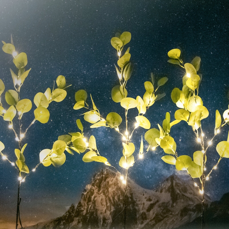 Aigostar - LED На солнечной батарее украшение 60xLED/3,5m IP65 теплый белый эвкалипт