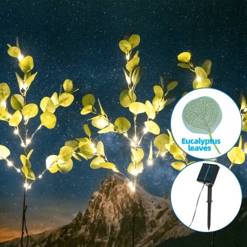 Aigostar - LED На сонячній батареї прикраса 60xLED/3,5м IP65 теплий білий евкаліпт