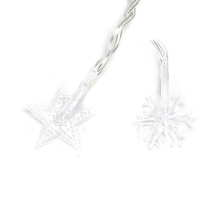 Aigostar - LED уличная рождественская гирлянда 100xLED/8 функций, 3xAA, 10m, IP44, тёплый белый, звёзды