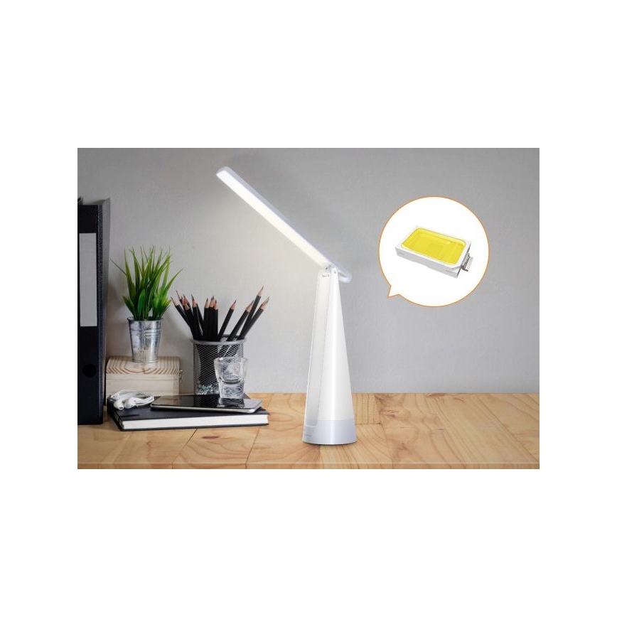 Aigostar - LED Настільна акумуляторна лампа з регулюванням яскравості LED/7W/5V 4000K 4400 mAh білий
