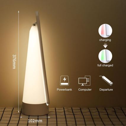 Aigostar - LED Настільна акумуляторна лампа з регулюванням яскравості LED/7W/5V 4000K 4400 mAh білий