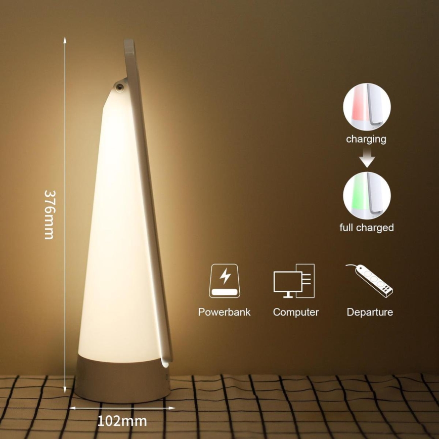 Aigostar - LED Настільна акумуляторна лампа з регулюванням яскравості LED/7W/5V 4000K 4400 mAh білий