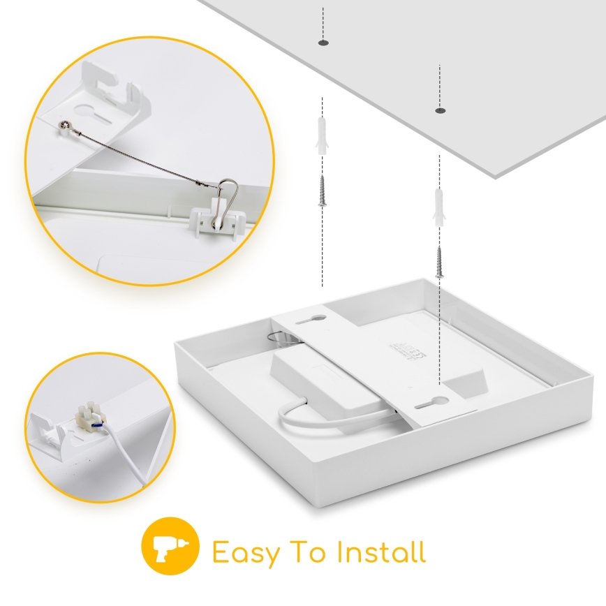Aigostar - LED Накладний стельовий світильник LED/9W/230V 6000K 12,2x12,2 cm білий