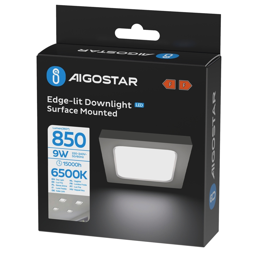 Aigostar - LED Накладний стельовий світильник LED/9W/230V 6000K 12,2x12,2 cm білий