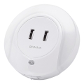 Aigostar - LED-ночник с датчиком сумерек для розетки с USB LED/0,4W/230V