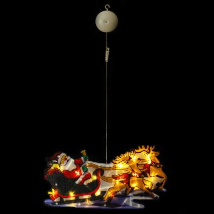 Aigostar - Светодиодное рождественское украшение LED/3xAAA Санта с оленями 13,4 см