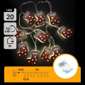 Aigostar - LED новогодняя гирлянда 20xLED/3xAA, 3 м, тёплый белый, рождественские чулки