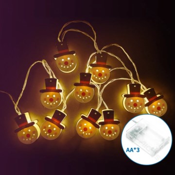 Aigostar - LED новогодняя гирлянда 20xLED/3xAA, 3 м, тёплый белый, в виде снеговика