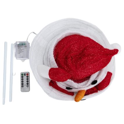 Aigostar - рождественская уличная LED-декорация 50xLED/3xAA 0,7m IP44 снеговик + пульт дистанционного управления