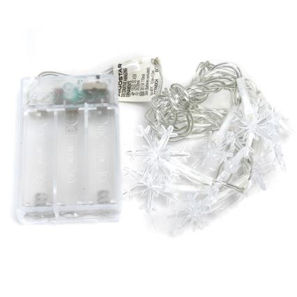 Aigostar - LED новорічна гірлянда 10xLED/3xAA 1,5m теплий білий сніжинки