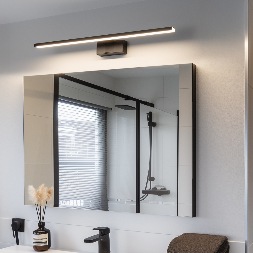 Aigostar - LED Підсвітка для дзеркала у ванній кімнаті LED/12W/230V 4000K 60 см IP44 чорний