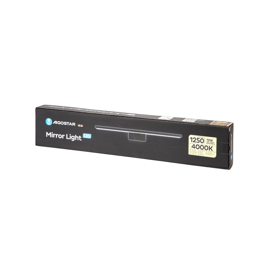 Aigostar - LED Підсвітка для дзеркала у ванній кімнаті LED/12W/230V 4000K 60 см IP44 чорний