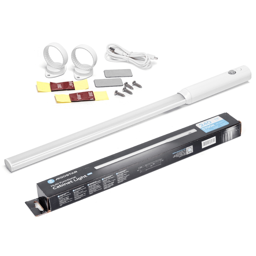 Aigostar - LED-підсвітка для шафи з датчиком руху LED/5W/5V 1800 mAh 5700K білий