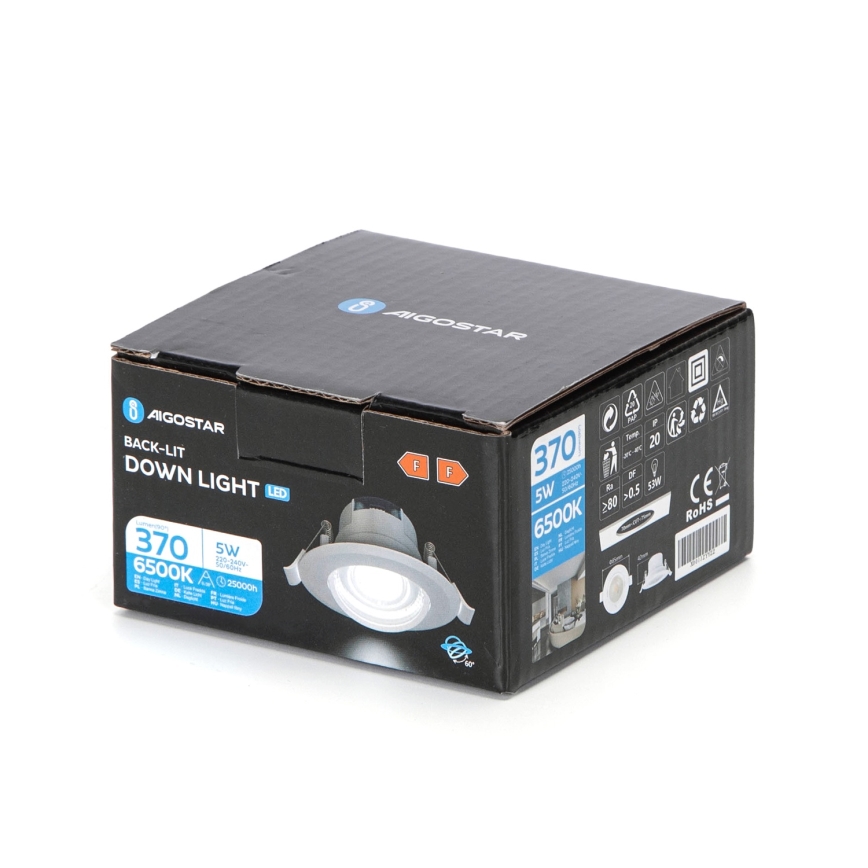 Aigostar - LED потолочний світильник LED/5W/230V 6500K діаметром 8,5 см білий