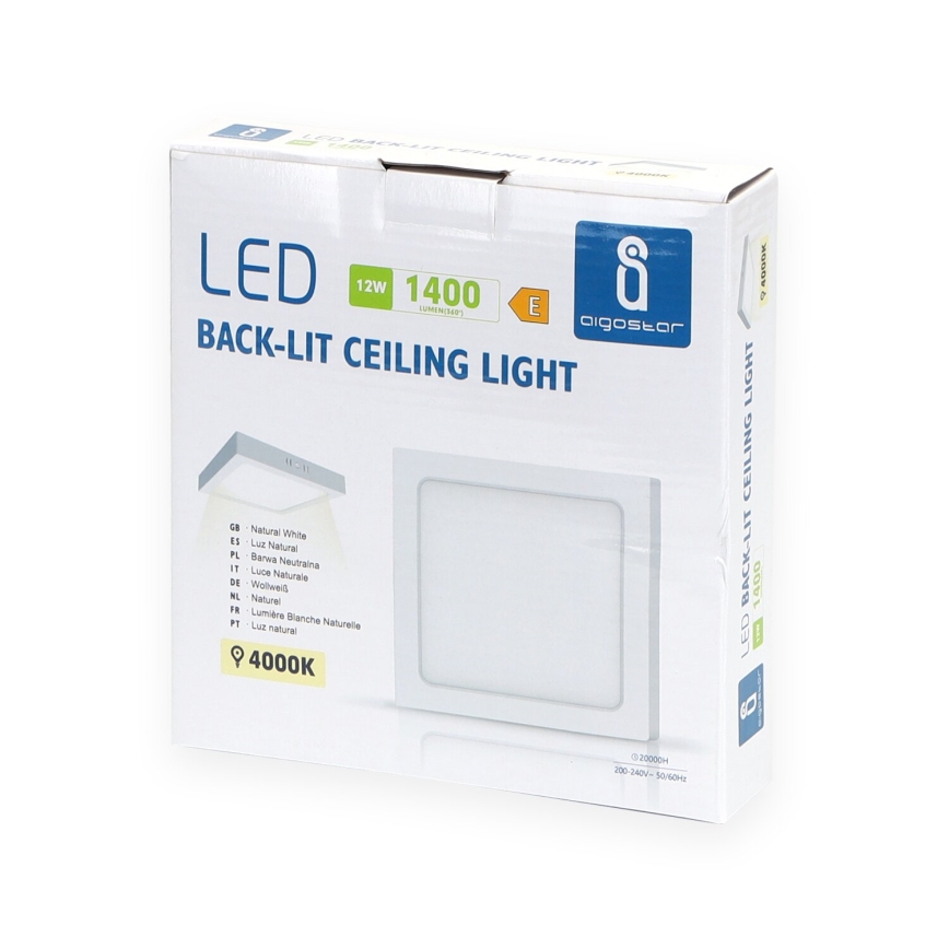 Aigostar - LED Пристельовий світильник LED/12W/230V 17,3x17,3 см 4000K білий