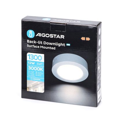 Aigostar - LED Пристельовий світильник LED/12W/230V діаметр 17,4 см 3000K білий
