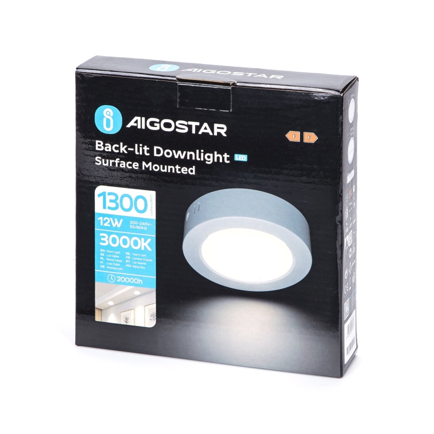 Aigostar - LED Пристельовий світильник LED/12W/230V діаметр 17,4 см 3000K білий
