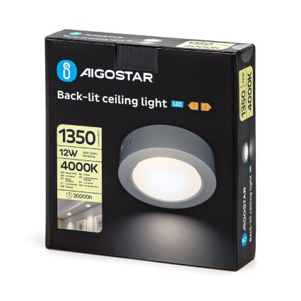 Aigostar - LED Пристельовий світильник LED/12W/230V діаметр 17,4 см 4000K білий
