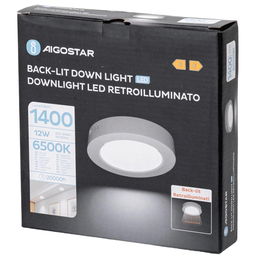 Aigostar - LED Пристельовий світильник LED/12W/230V діаметр 17,4 см 6500K білий
