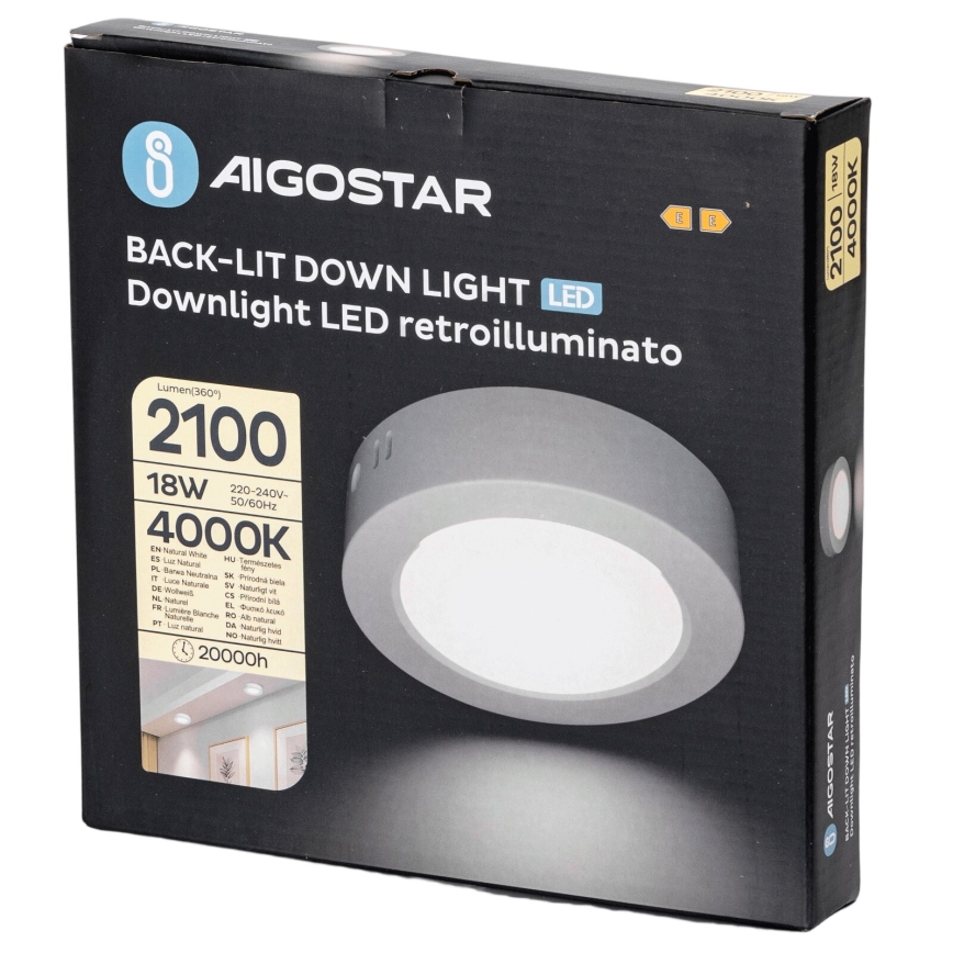 Aigostar - LED Пристельовий світильник LED/18W/230V діаметр 22,6 см 4000K білий