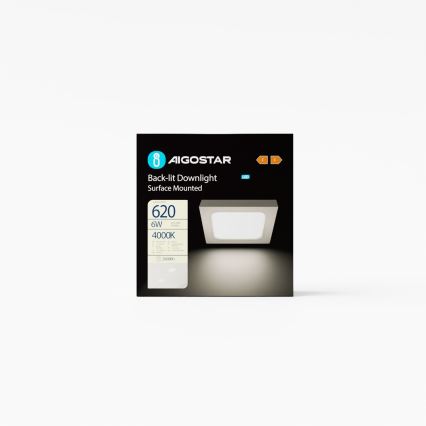 Aigostar - LED Пристельовий світильник LED/6W/230V 12,2x12,2 см 4000K білий