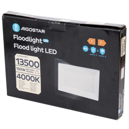 Aigostar - LED прожектор LED/150W/230V 4000K IP65 чорний