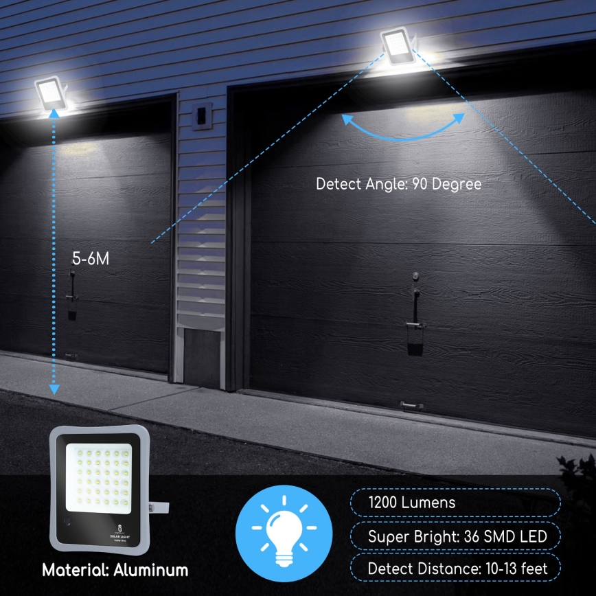 Aigostar - LED прожектор на сонячній батареї з регулюванням яскравості LED/100W/3,2V IP65 + ДК