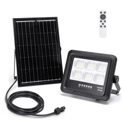 Aigostar - LED Прожектор з регулюванням яскравості на сонячній батареї LED/100W/3,4V IP65 10000 mAh + пульт дистанційного керування