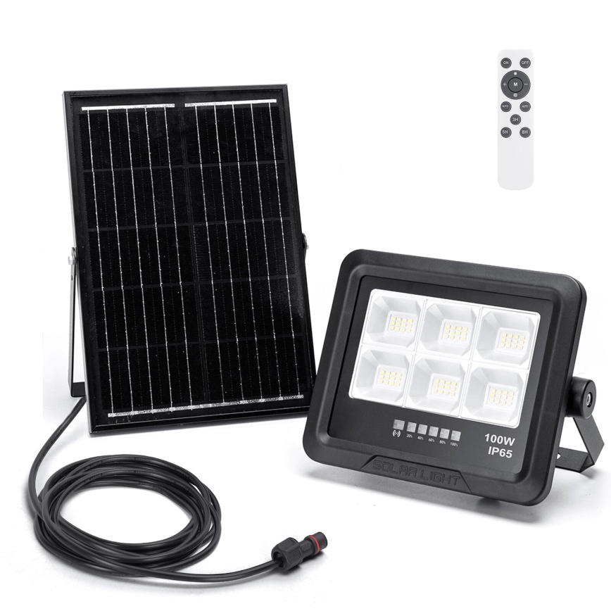 Aigostar - LED Прожектор з регулюванням яскравості на сонячній батареї LED/100W/3,4V IP65 10000 mAh + пульт дистанційного керування