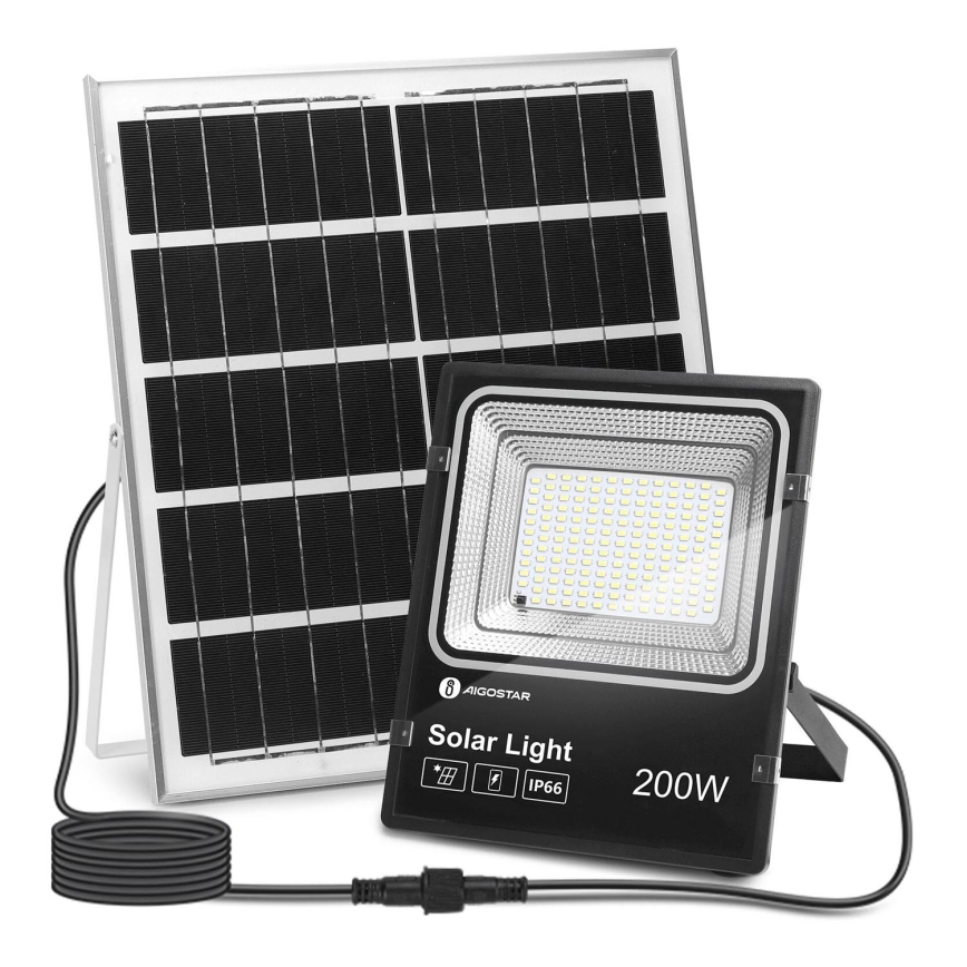 Aigostar - LED Прожектор з регулюванням яскравості на сонячній батареї LED/200W/3,2V IP66 + пульт дистанційного керування