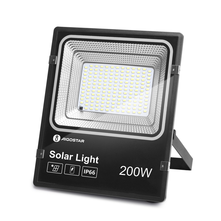 Aigostar - LED Прожектор з регулюванням яскравості на сонячній батареї LED/200W/3,2V IP66 + пульт дистанційного керування