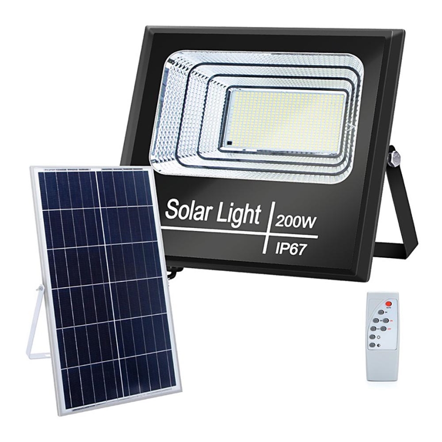 Aigostar - LED Прожектор з регулюванням яскравості на сонячній батареї LED/200W/3,2V IP67 + пульт дистанційного керування