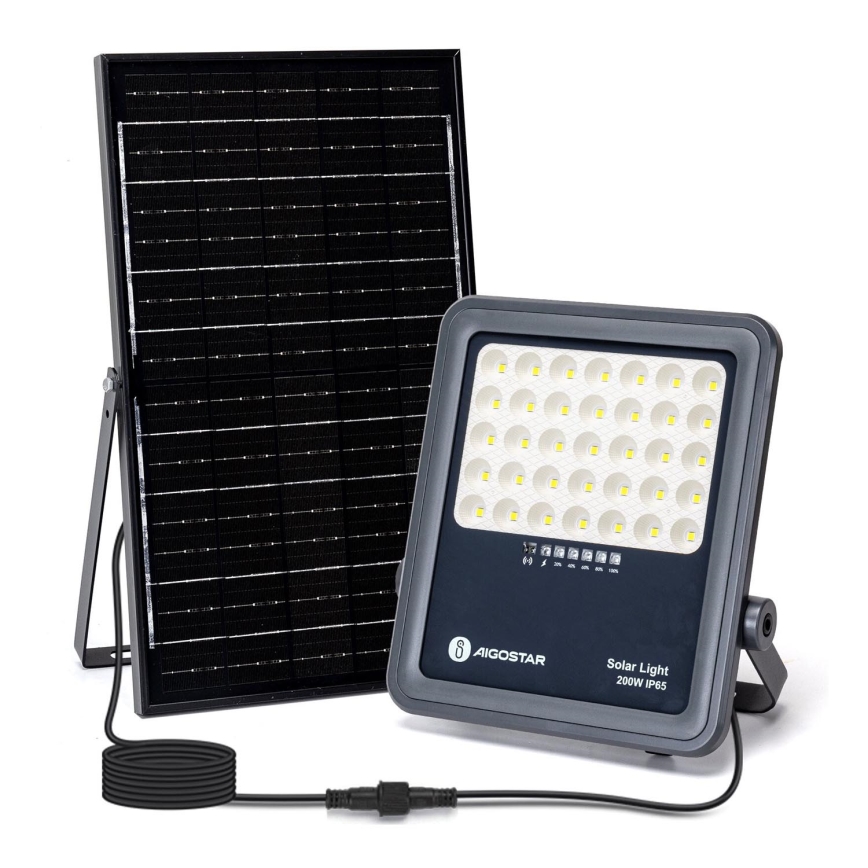 Aigostar - LED Прожектор з регулюванням яскравості на сонячній батареї LED/200W/3,4V IP65 + пульт дистанційного керування