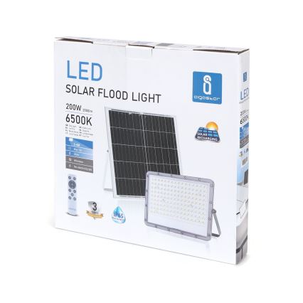 Aigostar - LED Прожектор з регулюванням яскравості на сонячній батареї LED/200W/3,4V IP65 + пульт дистанційного керування