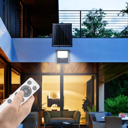 Aigostar - LED Прожектор з регулюванням яскравості на сонячній батареї LED/200W/3,4V IP65 + пульт дистанційного керування