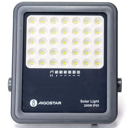 Aigostar - LED Прожектор з регулюванням яскравості на сонячній батареї LED/200W/3,4V IP65 + пульт дистанційного керування