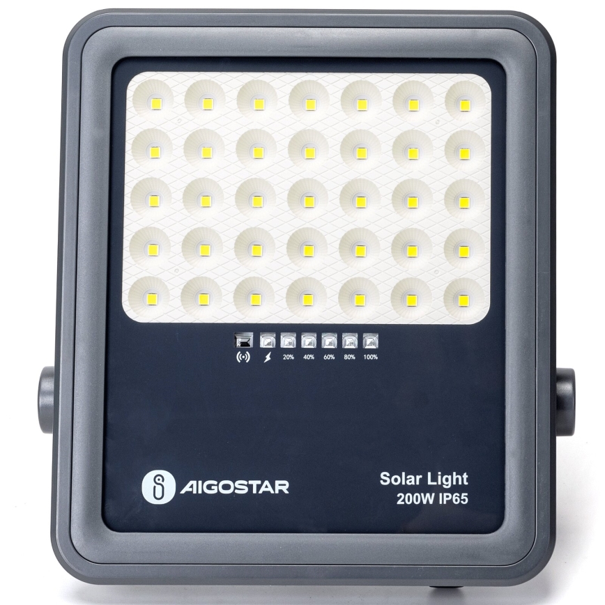 Aigostar - LED Прожектор з регулюванням яскравості на сонячній батареї LED/200W/3,4V IP65 + пульт дистанційного керування