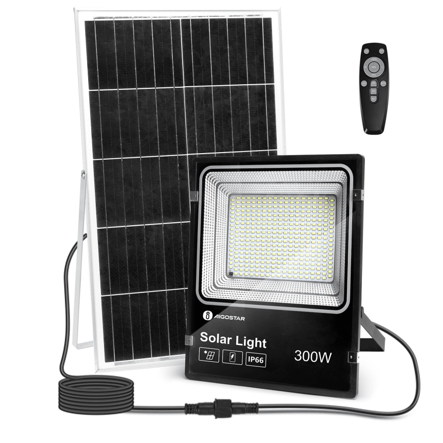 Aigostar - LED Прожектор з регулюванням яскравості на сонячній батареї LED/300W/3,2V IP66 + пульт дистанційного керування