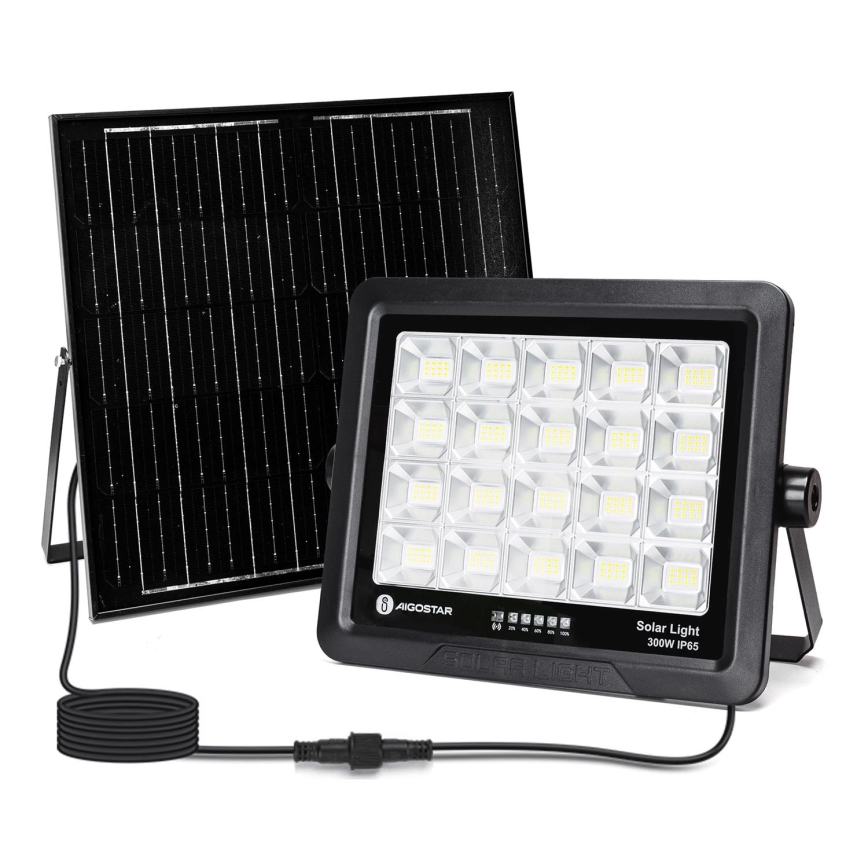 Aigostar - LED Прожектор з регулюванням яскравості на сонячній батареї LED/300W/3,4V IP65 + пульт дистанційного керування