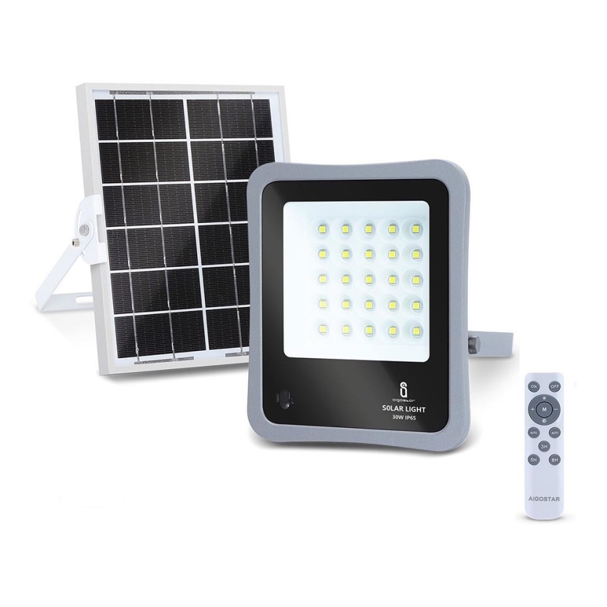 Aigostar - LED Прожектор з регулюванням яскравості на сонячній батареї LED/30W/3,2V 20000 mAh IP67 + пульт ДК