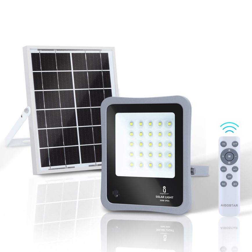 Aigostar - LED Прожектор з регулюванням яскравості на сонячній батареї LED/30W/3,2V 20000 mAh IP67 + пульт ДК