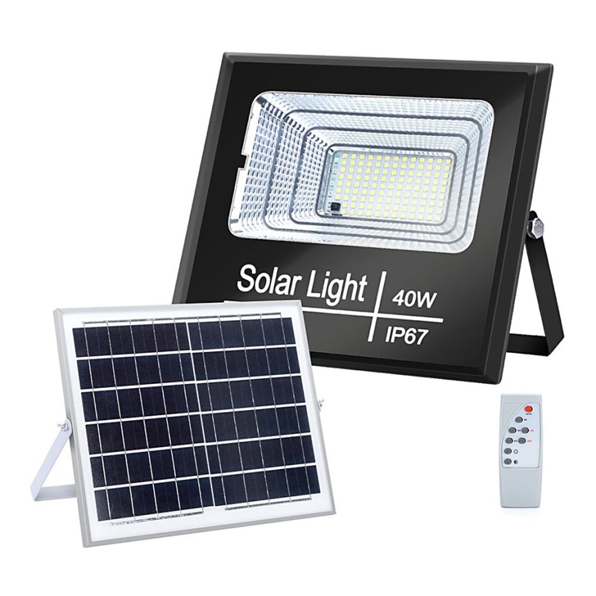 Aigostar - LED Прожектор з регулюванням яскравості на сонячній батареї LED/40W/3,2V IP67 2000 mAh + +пульт ДК